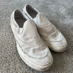 Adidas Men's White/Tan Slip-On Shoes